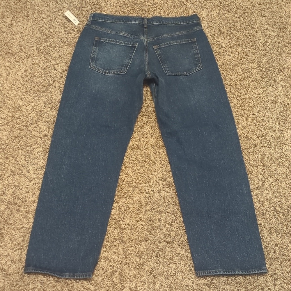 Old Navy petite dark blue mid rise slouchy straight jeg jeans - Picture 14 of 14